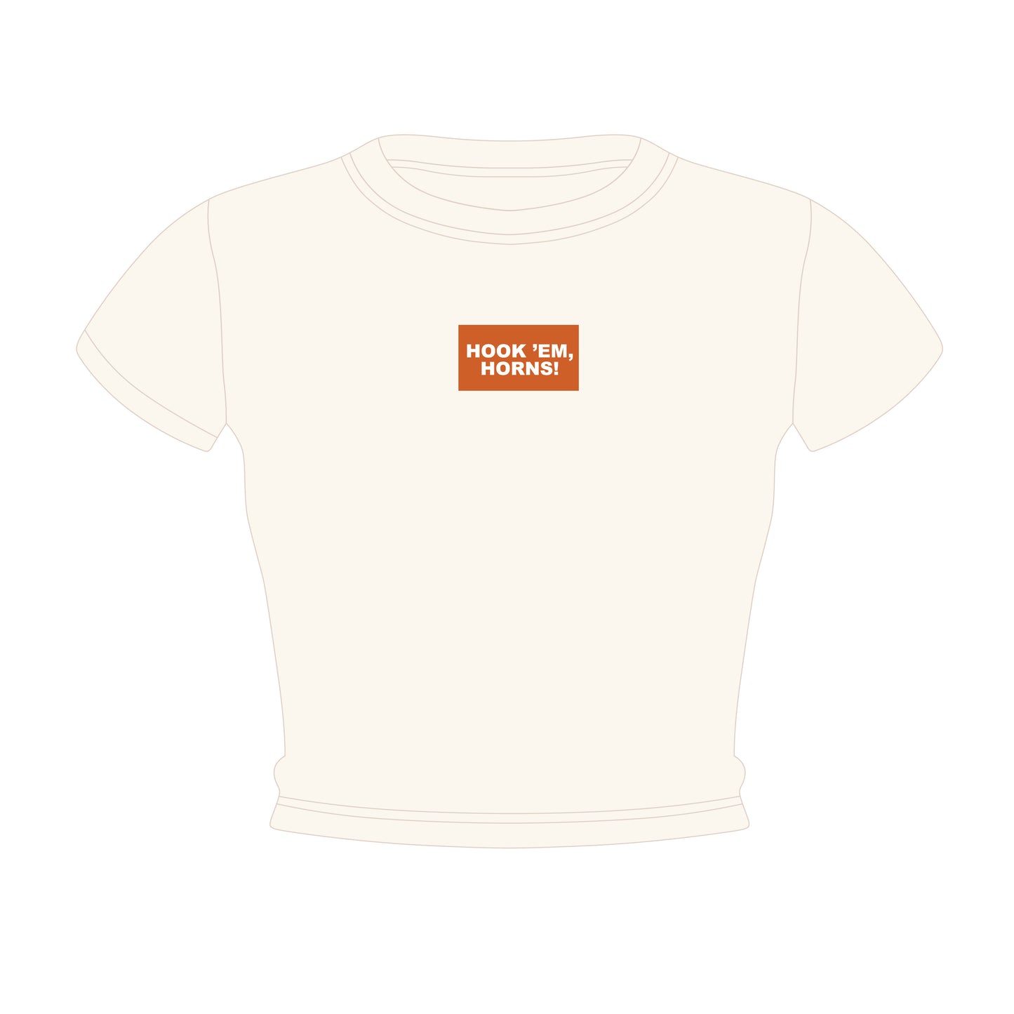 The Raegan Ribbed Baby Tee Hook 'Em Horns Woven Label | Youth Bone