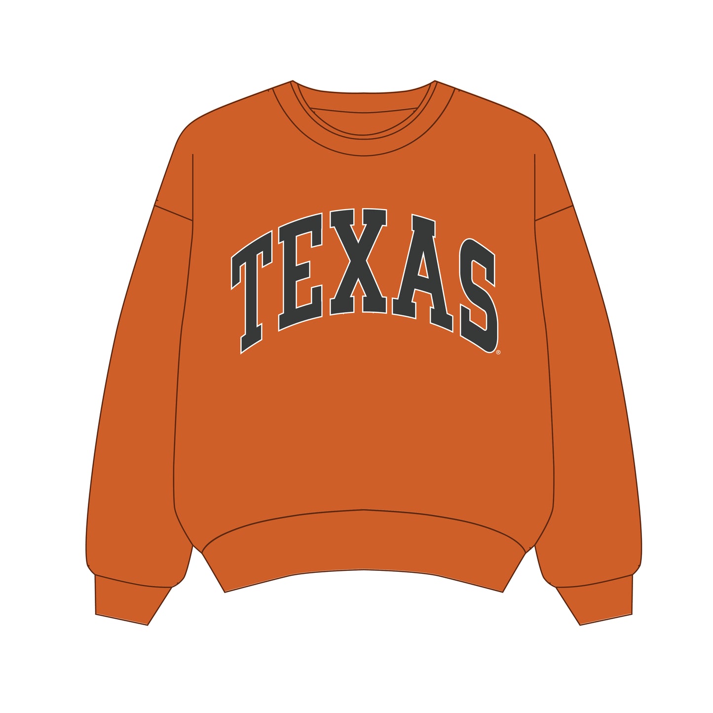 The Olivia Oversized Crewneck Texas | Burnt Orange