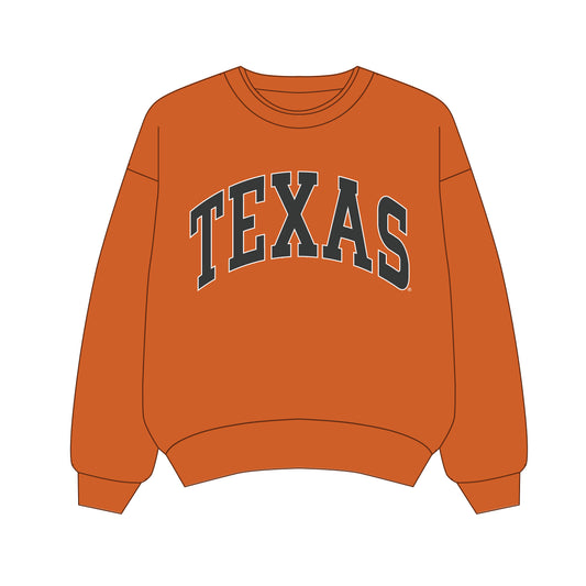 The Olivia Oversized Crewneck Texas | Youth Burnt Orange