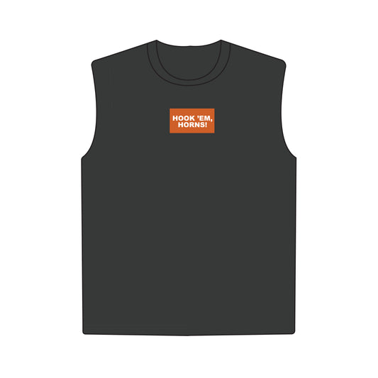 The Anna Active Tank Hook 'Em Horns Woven Label | Graphite