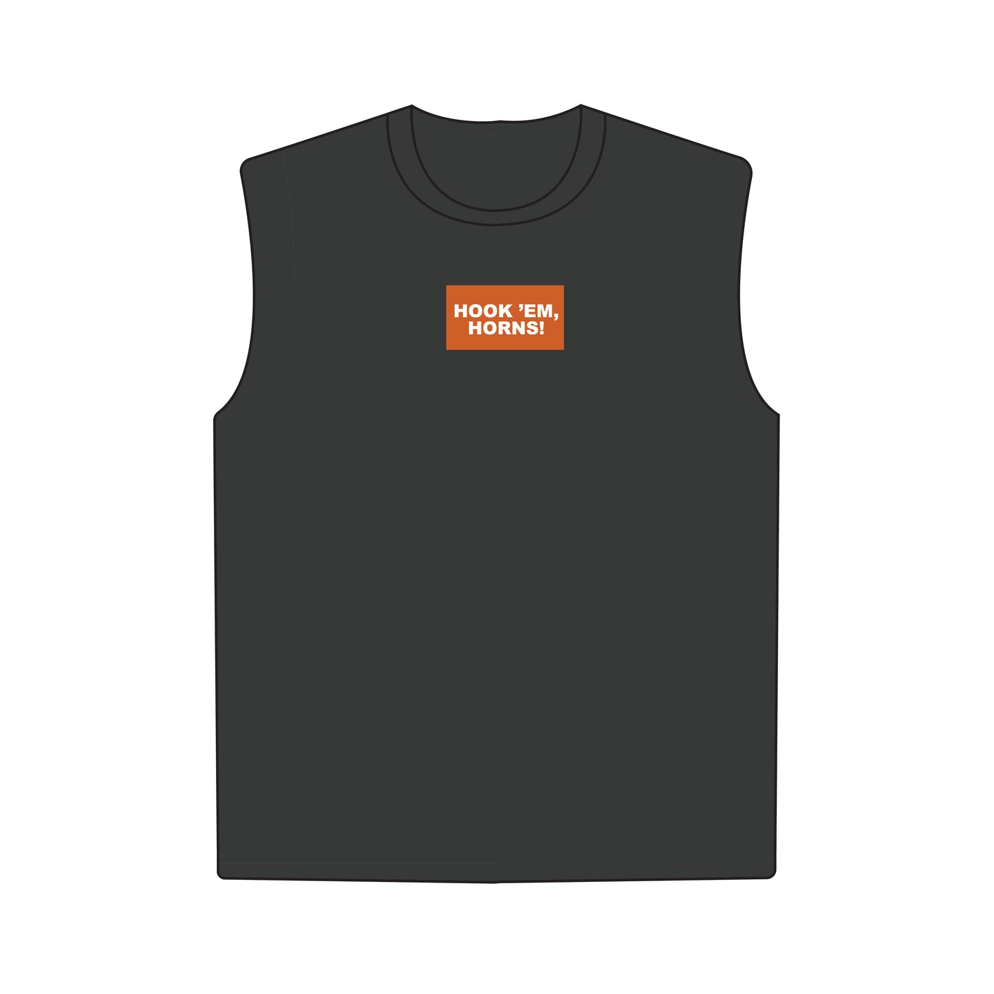 The Anna Active Tank Hook 'Em Horns Woven Label | Youth Graphite