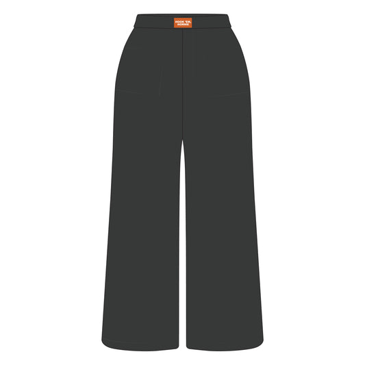 The Ava Airy Pants Hook 'Em Horns Woven Label | Graphite