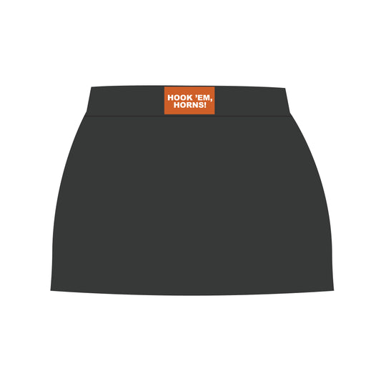 The Hayden High Waisted Skort Hook 'Em Horns Woven Label | Youth Graphite