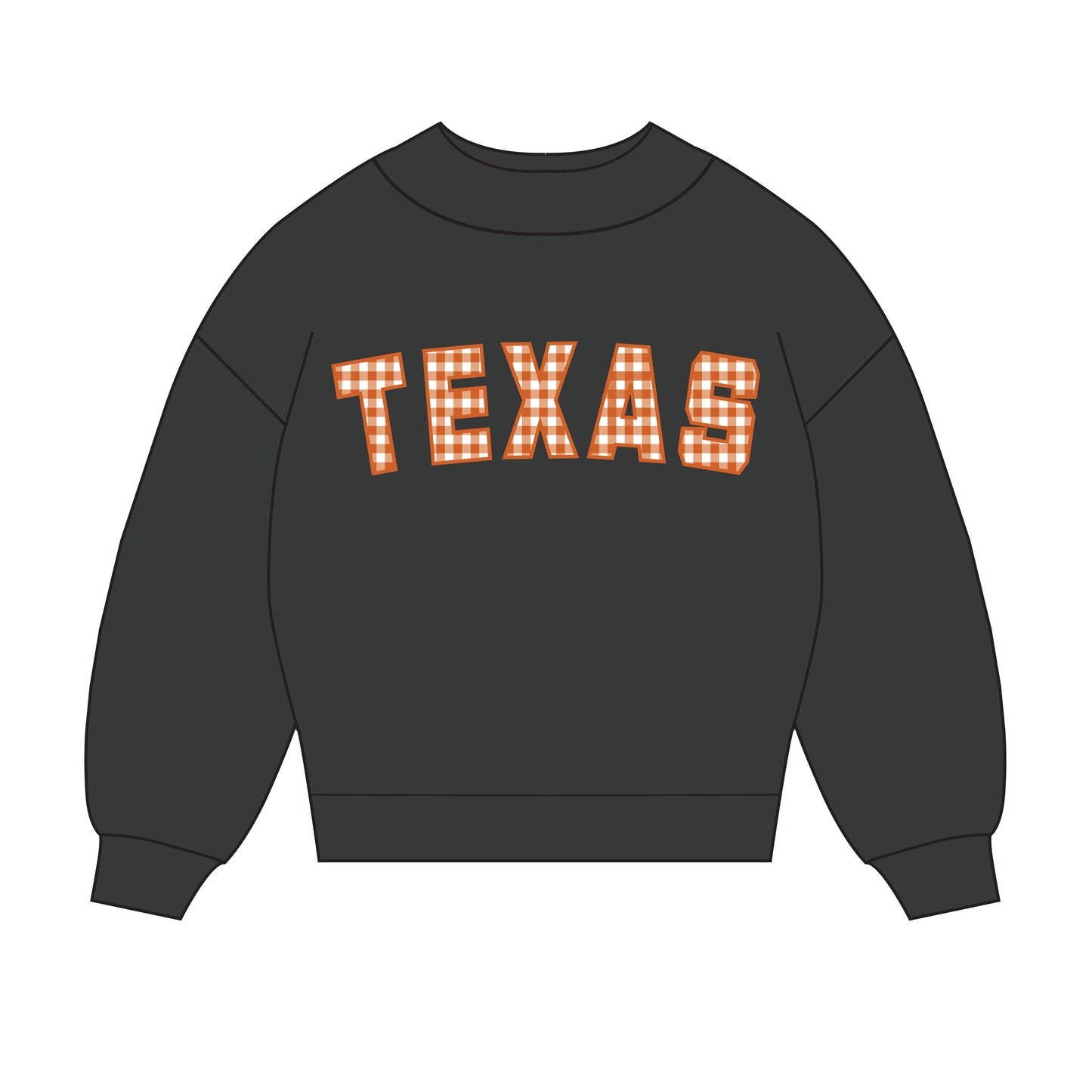 The Mallory Gingham Mockneck Texas | Graphite