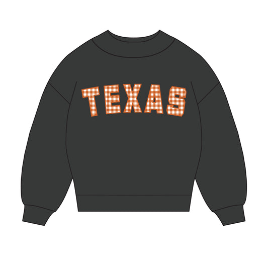 The Mallory Gingham Mockneck Texas | Youth Graphite