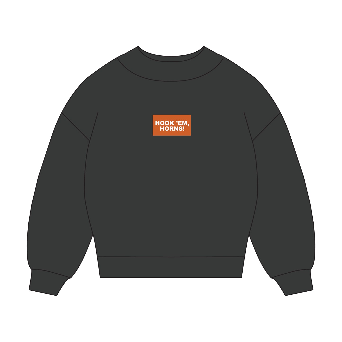 The Mary Mockneck Hook 'Em Horns Woven Label | Youth Graphite