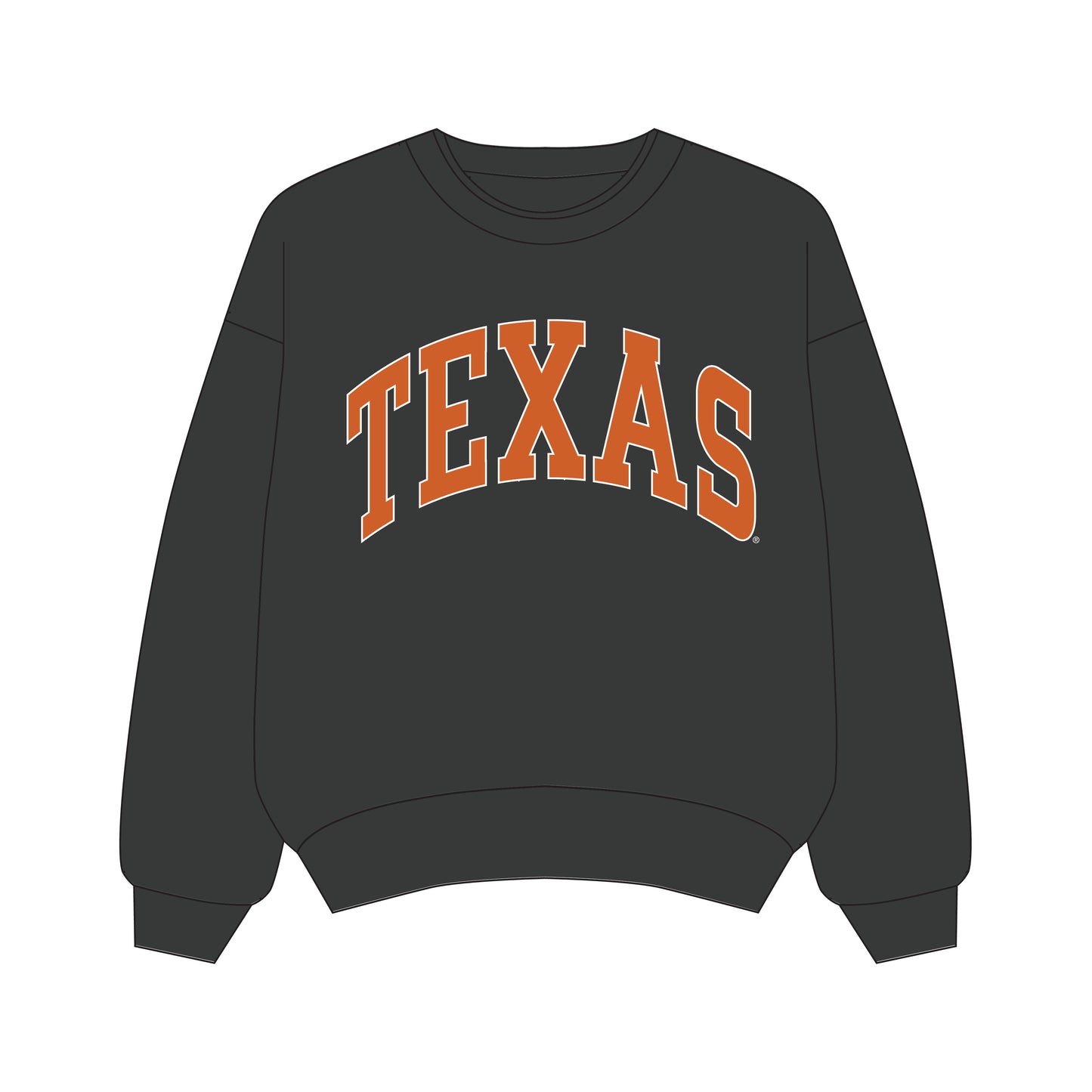 The Olivia Oversized Crewneck Texas | Youth Graphite