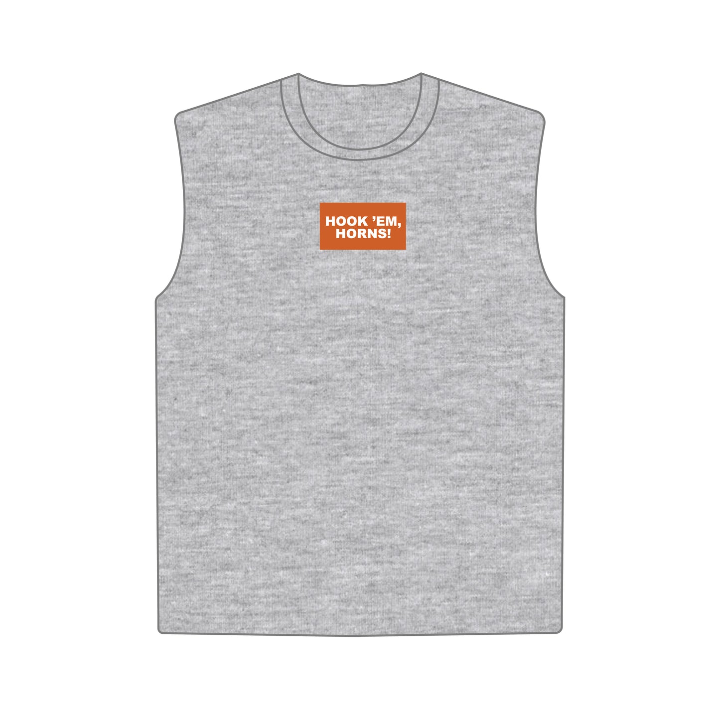 The Anna Active Tank Hook 'Em Horns Woven Label | Heather Grey