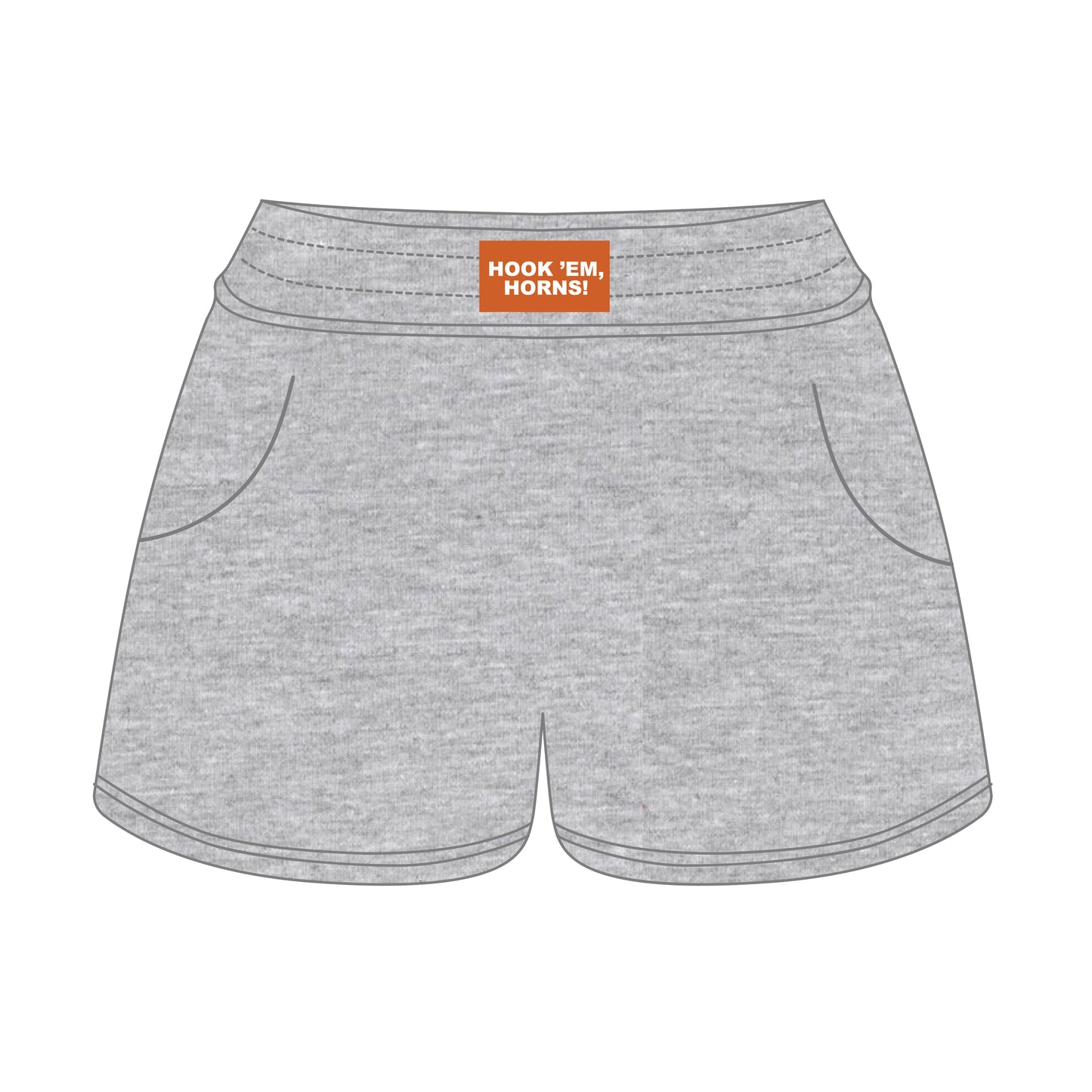 The Ava Airy Shorts Hook 'Em Horns Woven Label | Heather Grey