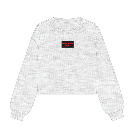 The Becca Boxy Crewneck Wreck 'Em Tech Woven Label | Youth Ash