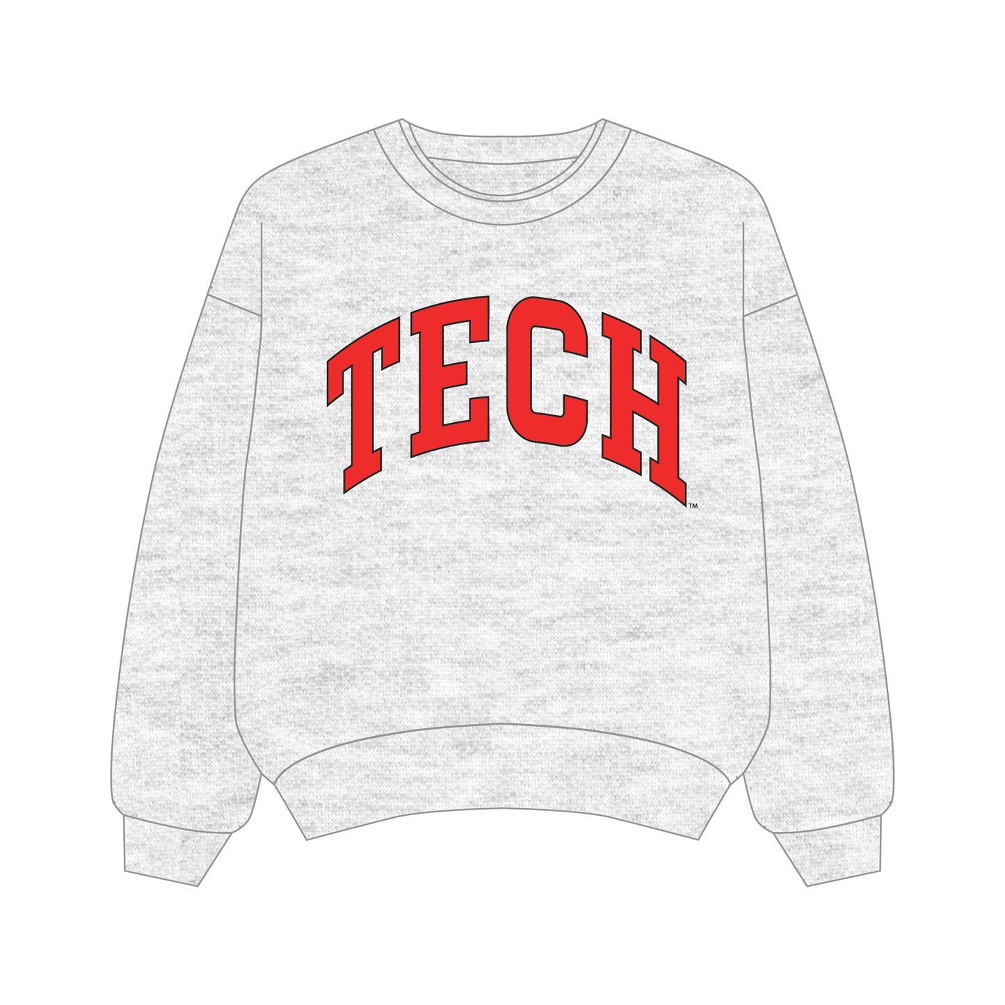 The Olivia Oversized Crewneck Texas Tech | Ash