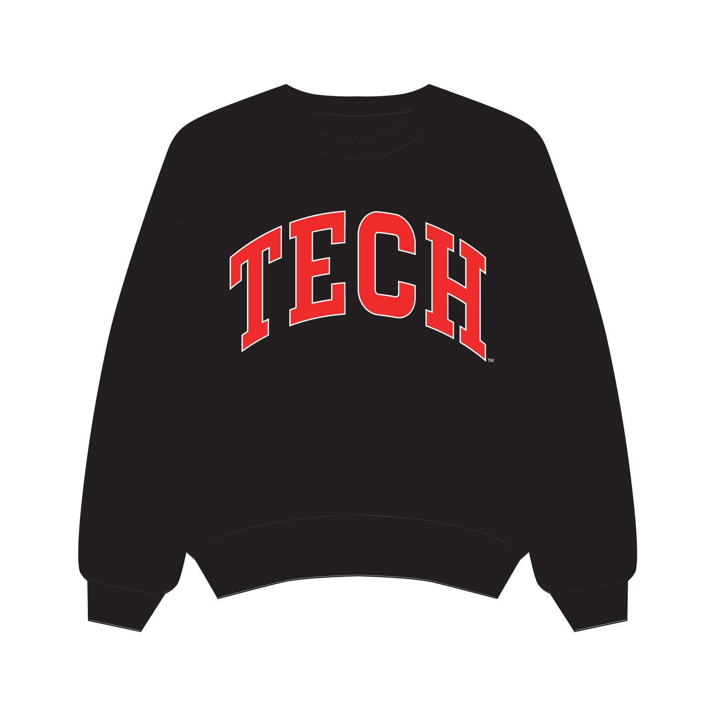 The Olivia Oversized Crewneck Texas Tech | Black