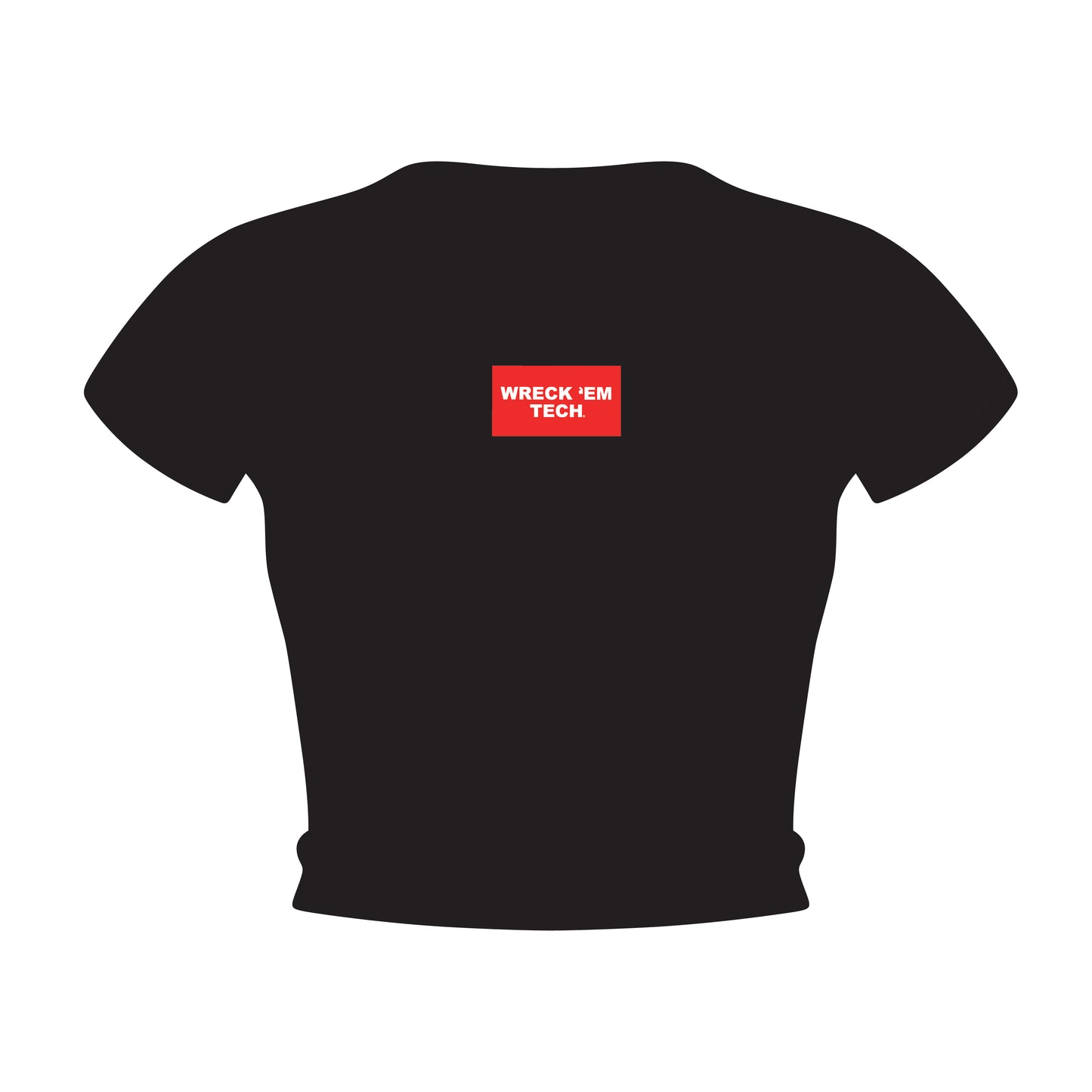 The Raegan Ribbed Baby Tee Wreck 'Em Tech Woven Label | Black