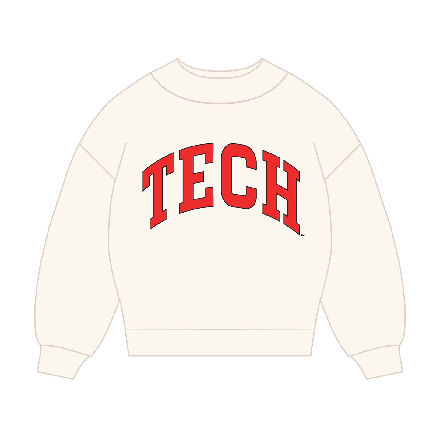 The Madi Classic Mockneck Tech Applique | Bone