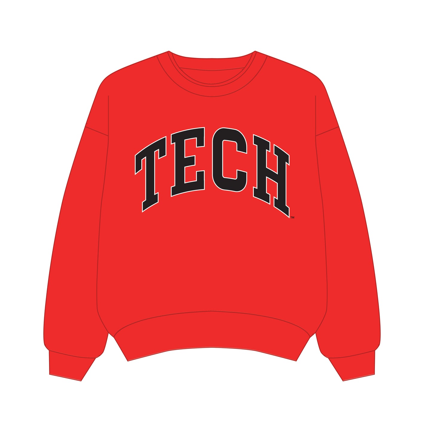 The Olivia Oversized Crewneck Texas Tech | Youth Bright Red
