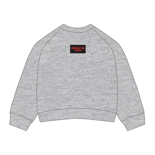 The Ava Airy Crewneck Wreck 'Em Tech Woven Label | Heather Grey