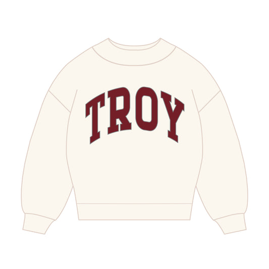 The Madi Classic Mockneck Troy Applique | Youth Bone