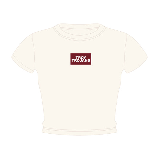 The Raegan Ribbed Baby Tee Troy Trojans Woven Label | Youth Bone