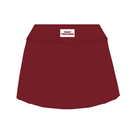 The Alli Tennis Skort Troy Trojans Woven Label | Deep Red