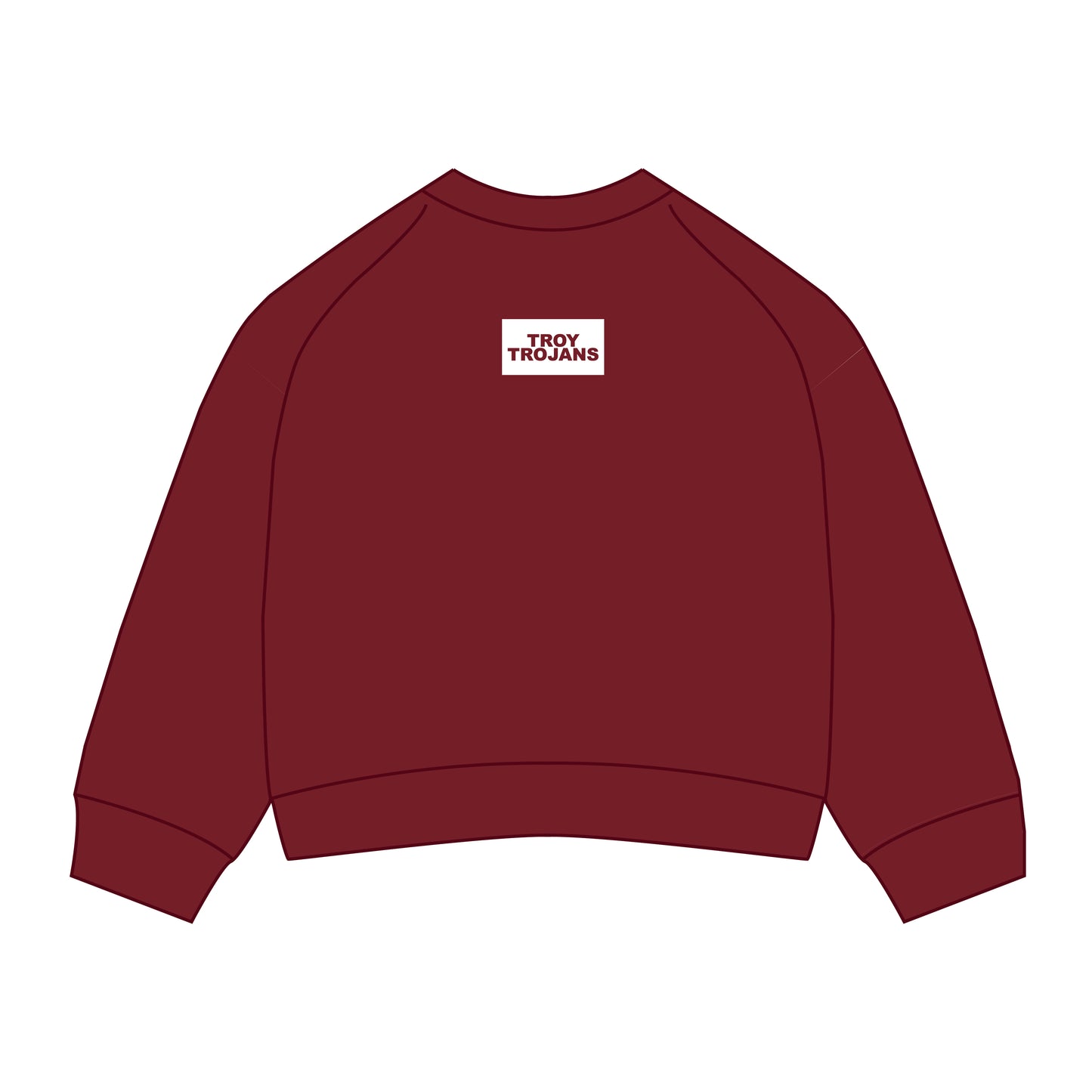 The Ava Airy Crewneck Troy Trojans Woven Label | Deep Red
