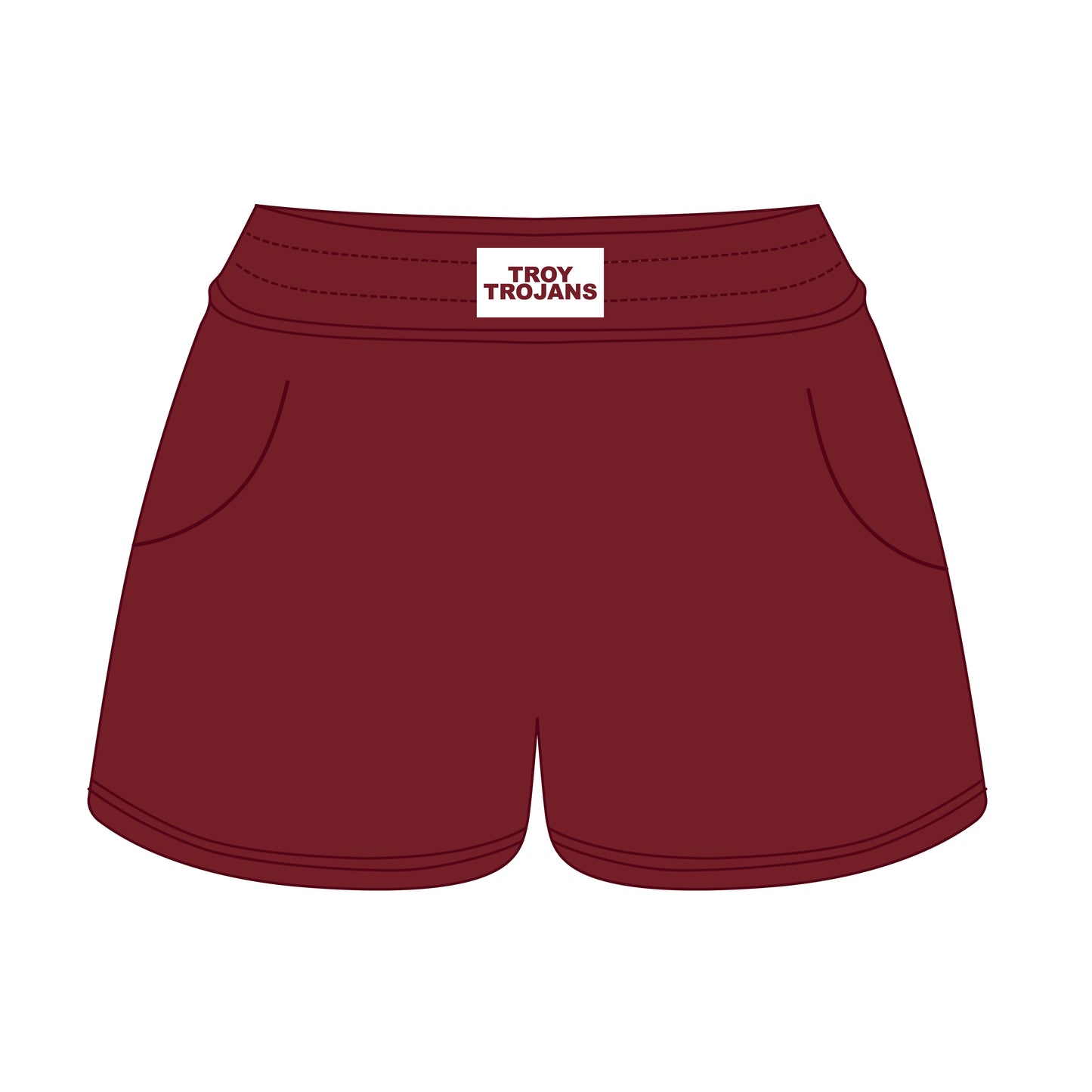 The Ava Airy Shorts Troy Trojans Woven Label | Deep Red