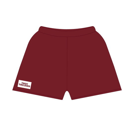 The Becca Shorts Troy Trojans Woven Label | Deep Red