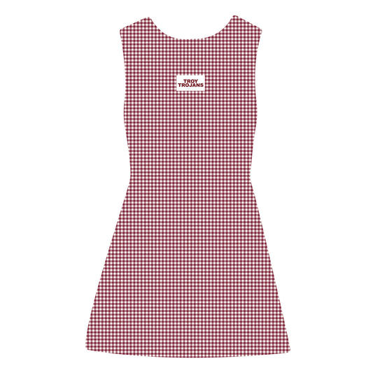 The Grace Gingham Dress Troy Trojans Woven Label | Deep Red