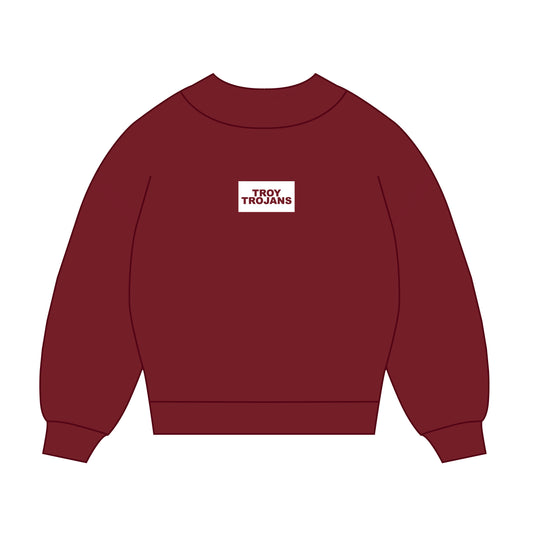 The Mary Mockneck Troy Trojans Woven Label | Youth Deep Red