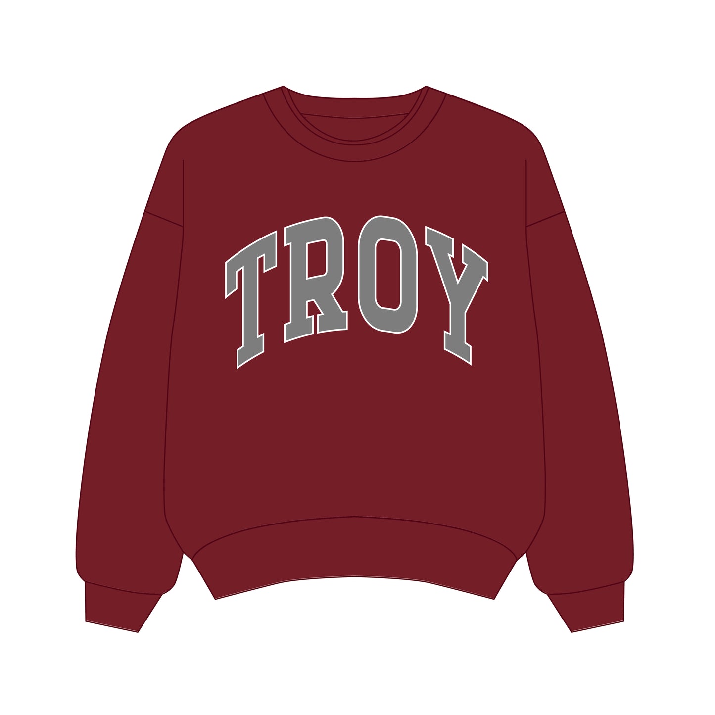 The Olivia Oversized Crewneck Troy | Deep Red