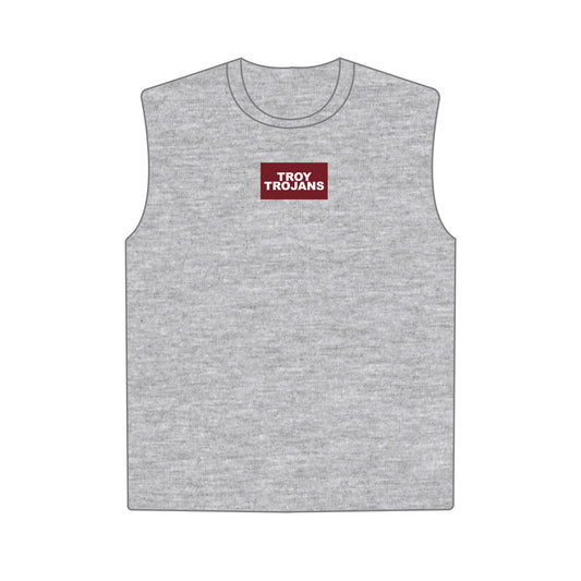 The Anna Active Tank Troy Trojans Woven Label | Youth Heather Grey