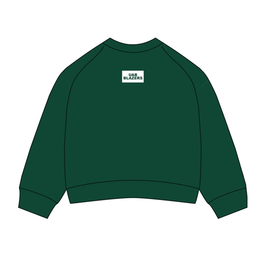The Ava Airy Crewneck UAB Blazers Woven Label | Green