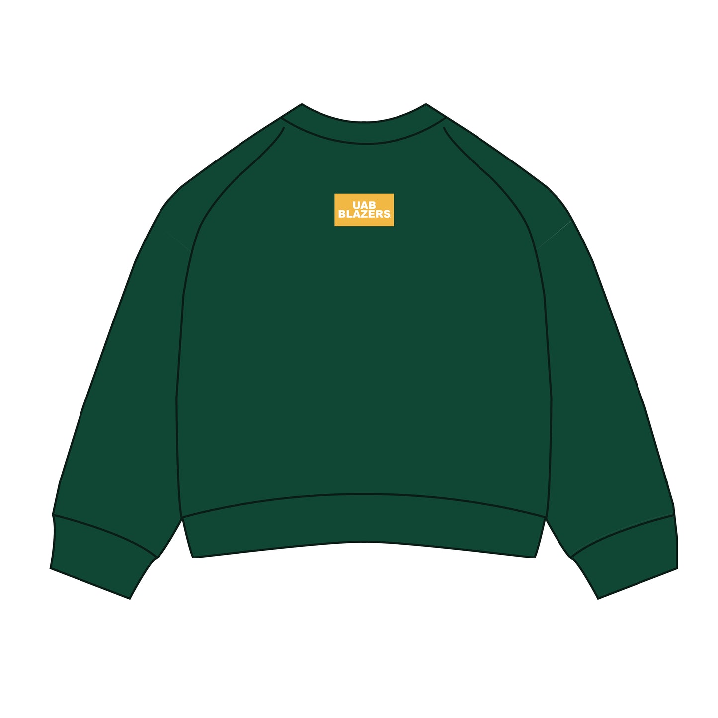 The Ava Airy Crewneck UAB Blazers Woven Label | Youth Green