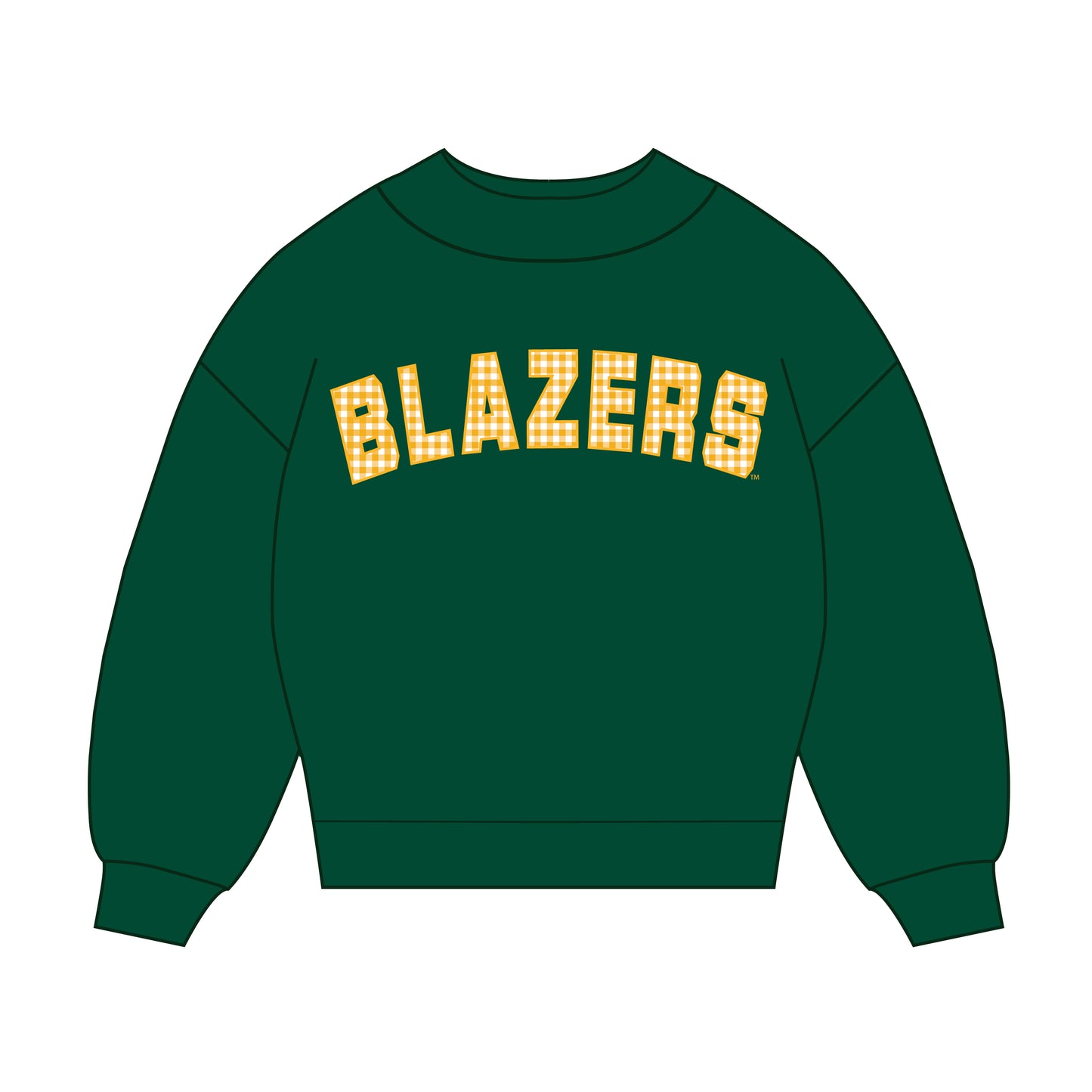 The Mallory Gingham Mockneck UAB | Youth Green