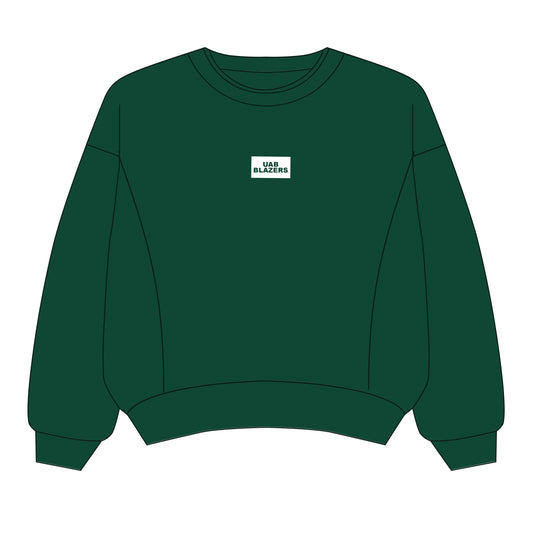 The Molly Corded Crew UAB Blazers Woven Label | Green
