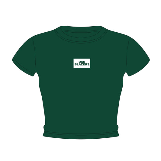 The Raegan Ribbed Baby Tee Blaze 'Em Woven Label | Green