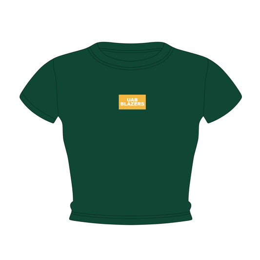 The Raegan Ribbed Baby Tee Blaze 'Em Woven Label | Green
