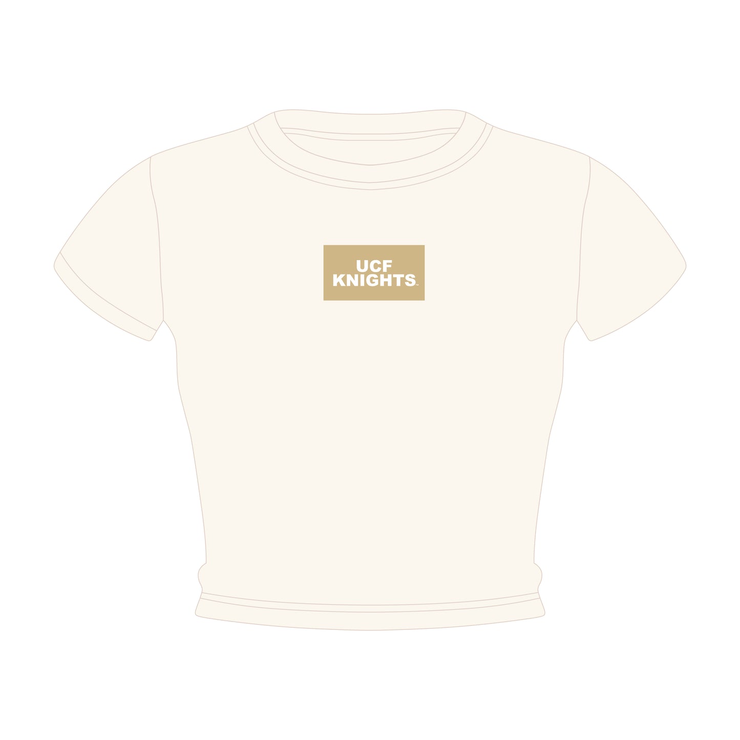 The Raegan Ribbed Baby Tee UCF Knights Woven Label | Bone