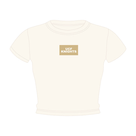 The Raegan Ribbed Baby Tee UCF Knights Woven Label | Youth Bone