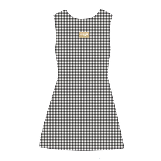 The Grace Gingham Dress Charge On Woven Label | Black