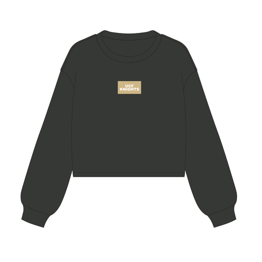 The Becca Boxy Crewneck UCF Knights Woven Label | Graphite