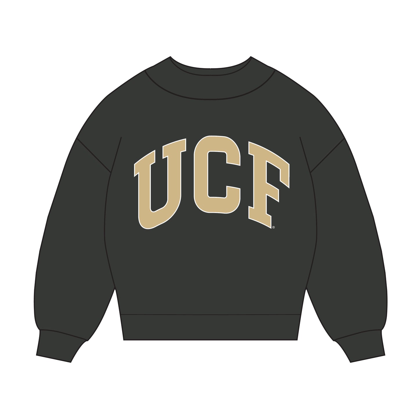 The Madi Classic Mockneck UCF Applique | Graphite