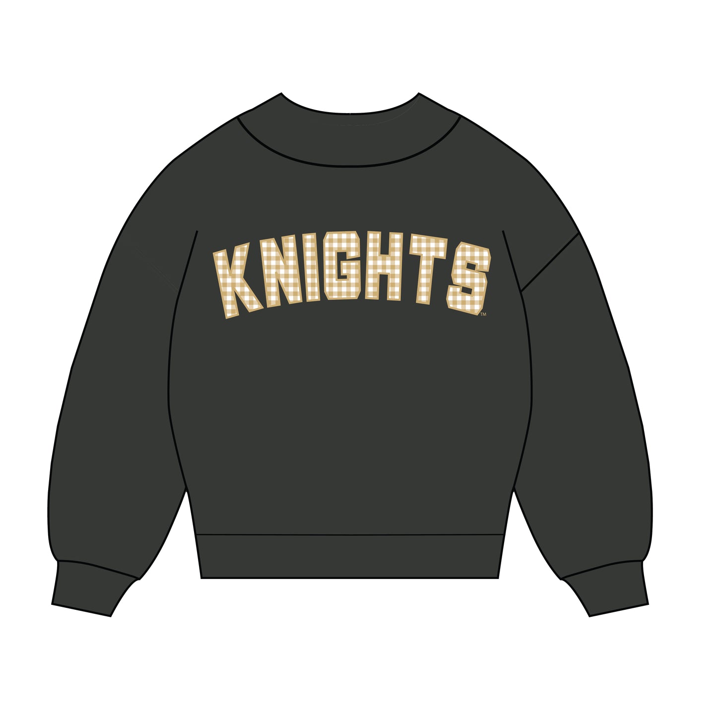 The Mallory Gingham Mockneck UCF | Graphite