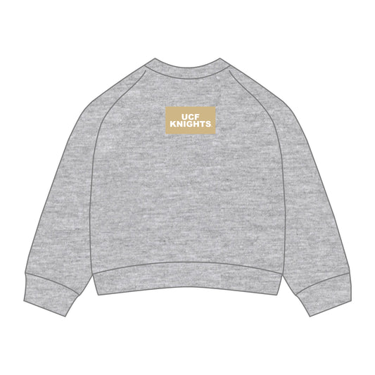 The Ava Airy Crewneck UCF Knights Woven Label | Heather Grey
