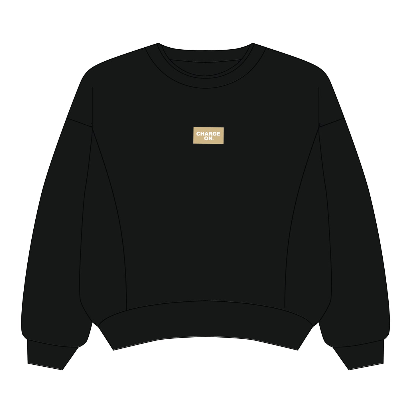 The Molly Corded Crew Charge On Woven Label | Youth Black