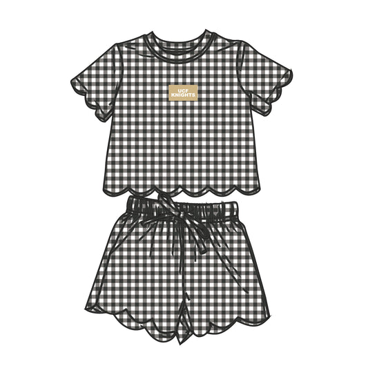 The Sue Scalloped Set UCF Knights | Youth Black