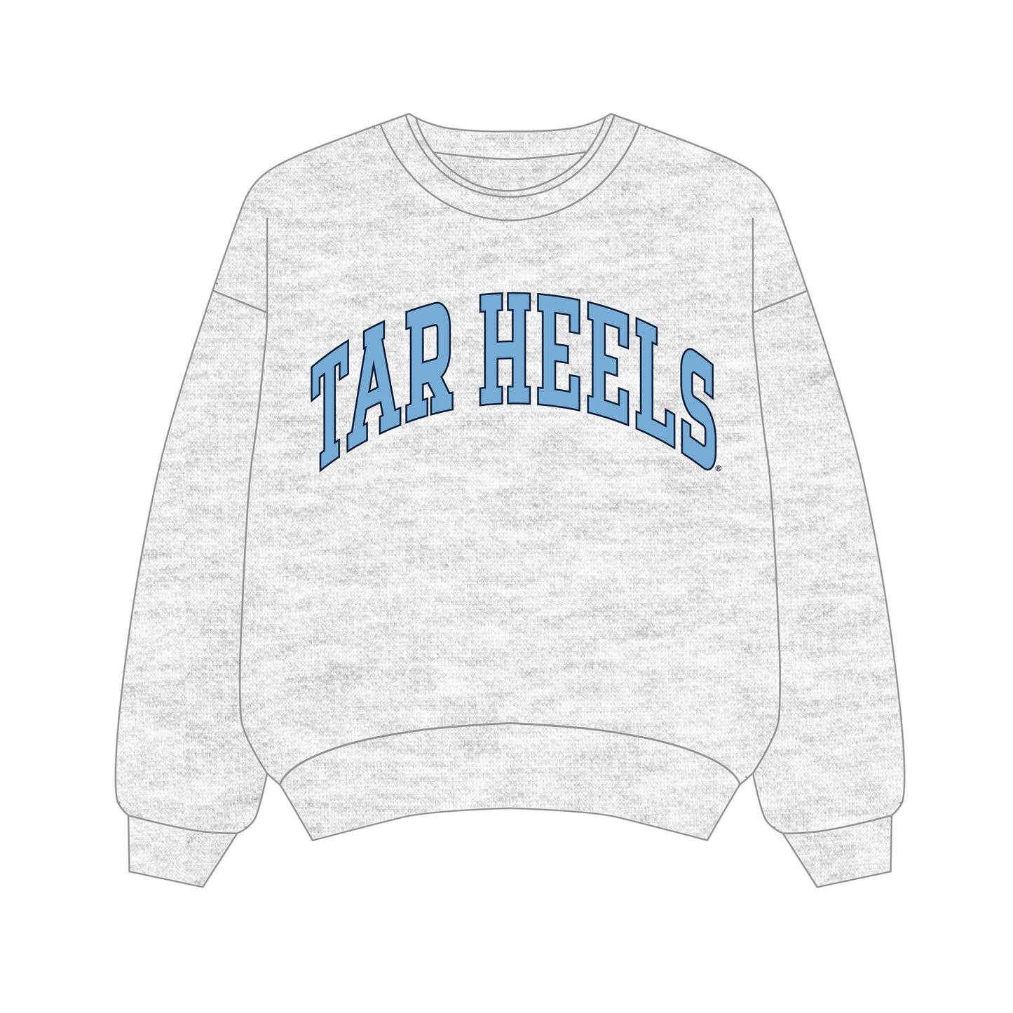 The Olivia Oversized Crewneck Tar Heels | Ash