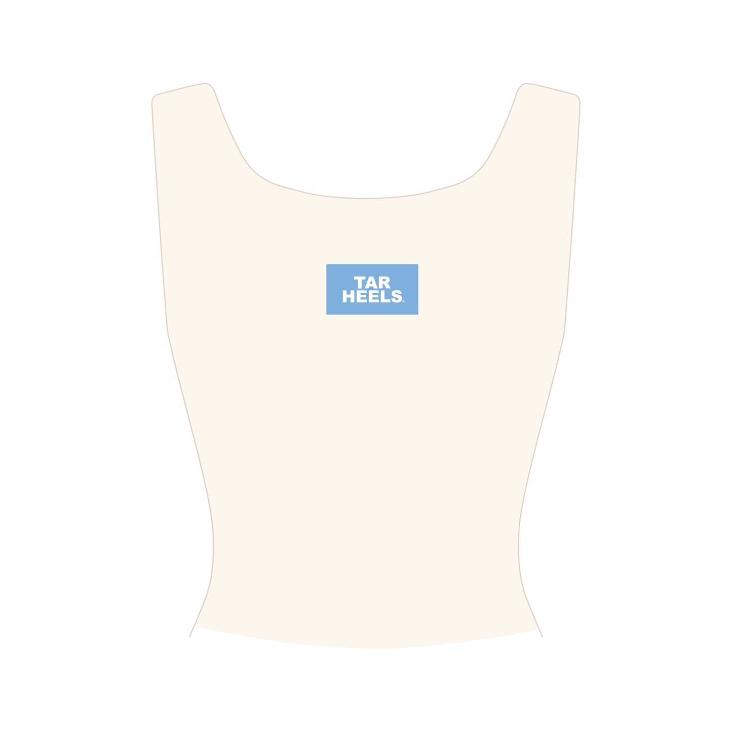 The Alli Ribbed Tank Tar Heels Woven Label | Bone