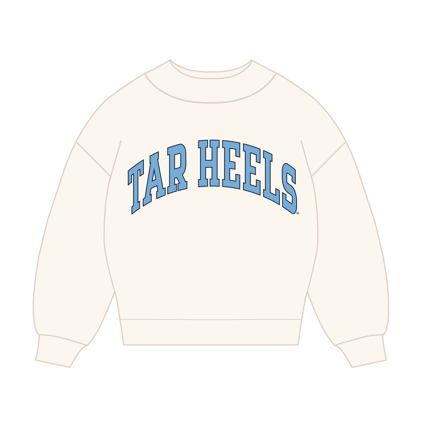 The Madi Classic Mockneck Tar Heels Applique | Bone