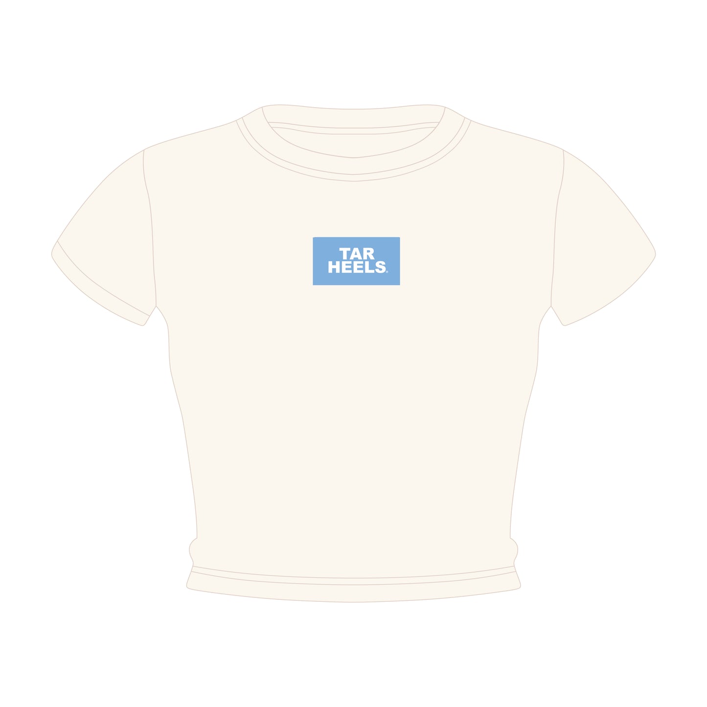 The Raegan Ribbed Baby Tee Tar Heels Woven Label | Bone