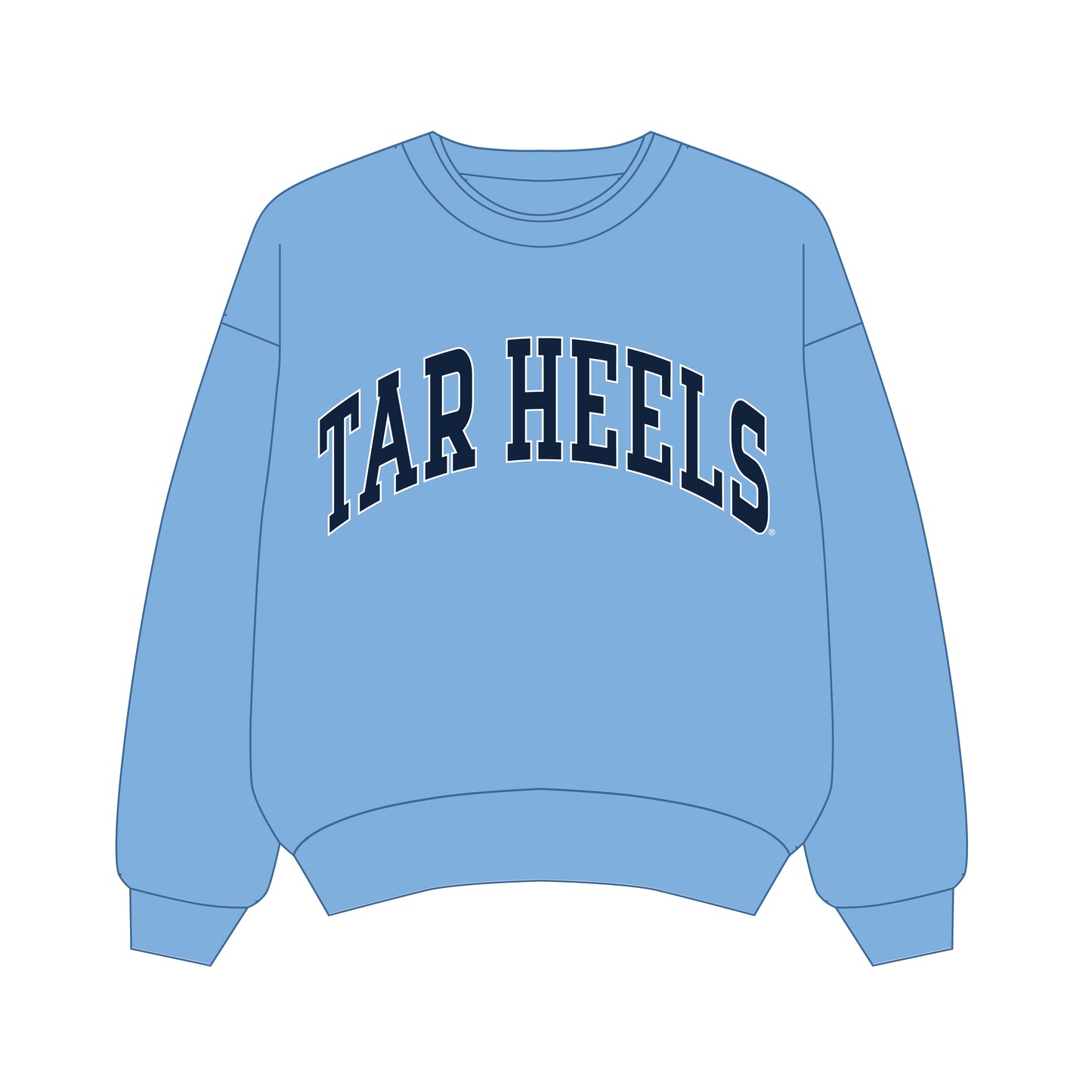 The Olivia Oversized Crewneck Tar Heels | Youth Carolina Blue